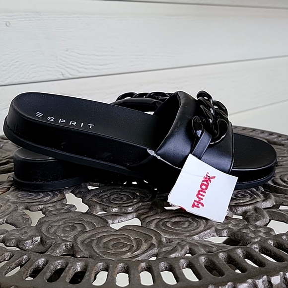 NWT Esprit Della Faux leather slide size 8,5M black. - Picture 9 of 13
